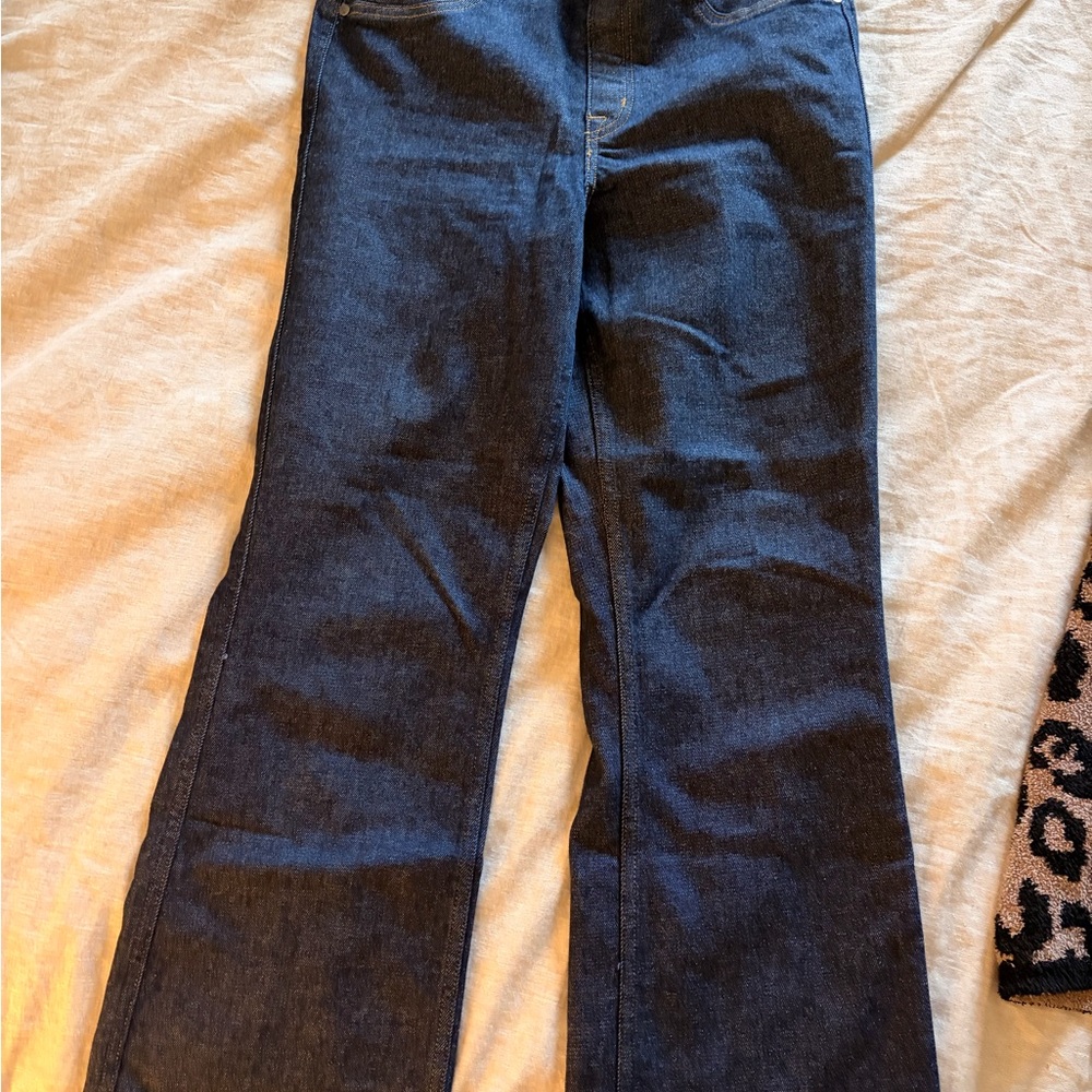 SPANX Dark Blue Flare Jeans cropped size L